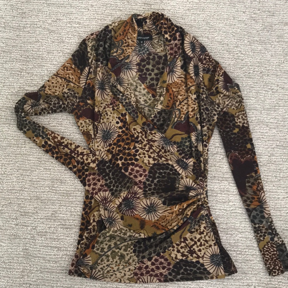 Flattering faux wrap top